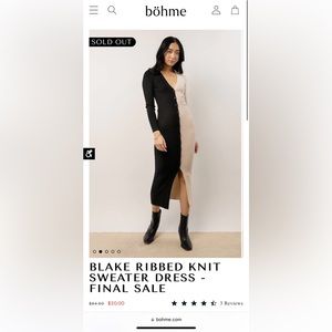 LUSH Ribbed Knit Sweater Dress